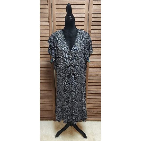 Cabi Women's Green Floral Celebrate Reversible 2-in-1, V-Neck Dress Plus Size 2X - Picture 2 of 9